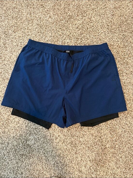 DSG Other - XXL Never worn!! DSG Navy Blue Athletic 2-in-1 Running Shorts with Black Liner
